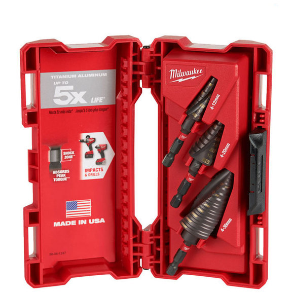 Milwaukee Power Tools, Milwaukee SHOCKWAVE Impact Duty 3pc Step Drill Set