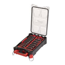 Milwaukee Shockwave Packout 1/2" Deep Socket Set 16pcs