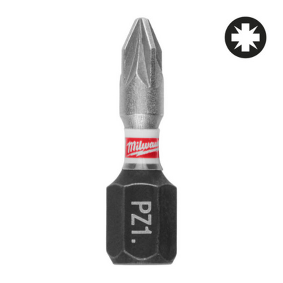 Milwaukee Power Tools, Milwaukee SHW PZ1 x 25mm Shockwave Bit 3 pcs