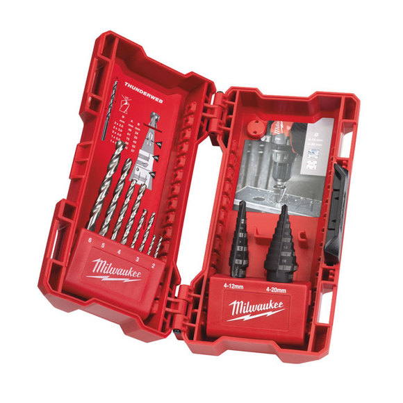 Milwaukee Power Tools, Milwaukee Step Drill & Drill Bit Combo Set