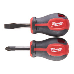 Milwaukee TRI-LOBE Stubby Screwdriver Twin Pack 