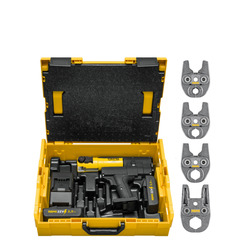 Rems 22v ACC Mini Press Set M M15,M22,M28,M35 Jaws & 2 x 22v Batteries LBoxx