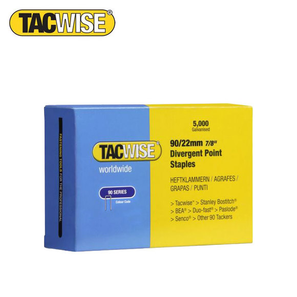 TacWise, TacWise 90 Narrow Crown Staples Divergent Point 22 mm