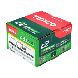 Timco C2 Strong-Fix PZ2 Countersink Screws 4.0 x 50mm-200pcs