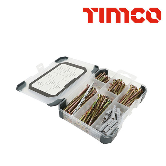 TIMCO, Timco Tray260 Mixed Screws, Plugs & Drill Bit - 261pcs