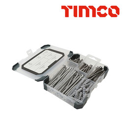 Timco Tray280 Mixed Screws Stainless, Plugs & Drill Bit - 261pcs 