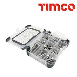 Timco Tray640 Mixed Set Screws, Nuts & Washers Stainless 199pcs 