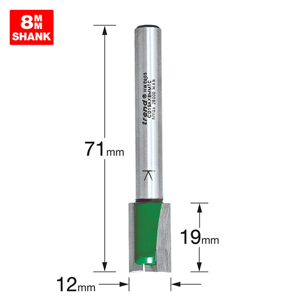 Trend Routing, Trend C019AX8MMTC Two Flute Cutter 12mm