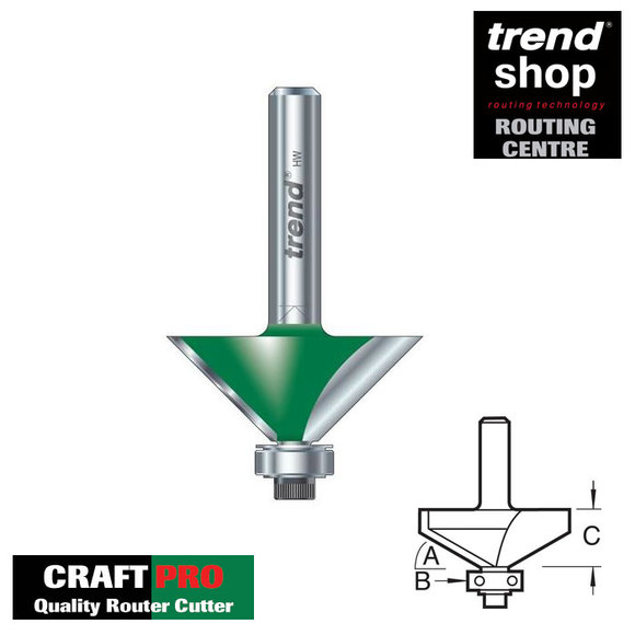 Trend Routing, Trend C138 CraftPro 60 Degree Guided Bevel Cutter