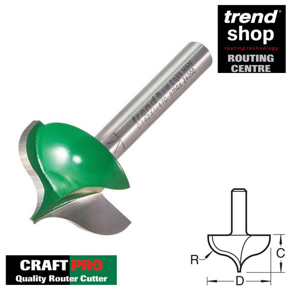 Trend Routing, Trend C142 CraftPro Ogee Mould 7.5 mm Radius