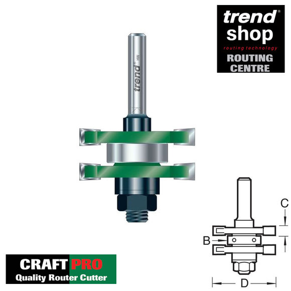 Trend Routing, Trend C158 CraftPro Guided Tongue & Groove Set 1/2" Shank