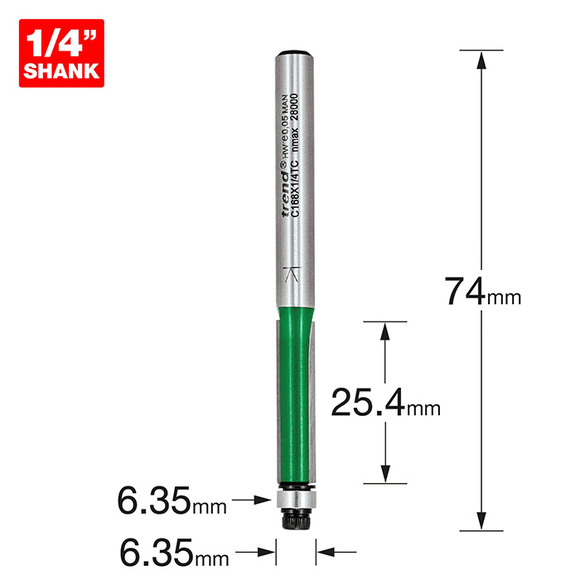 Trend Routing, Trend C168X1/4TC Guided Trimmer 6.35mm x 25.4mm