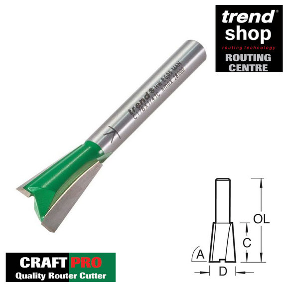 Trend Routing, Trend C179 CraftPro Dovetail Cutter 25 mm Cut