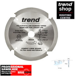 Trend PCD/FSB/1604 Fibreboard Sawblade 160mm x 4T x 20mm