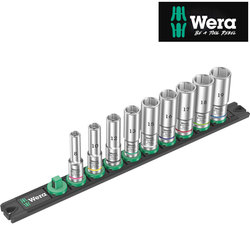 Wera 3/8" Drive Deep Socket Set - Magnetic Rail 