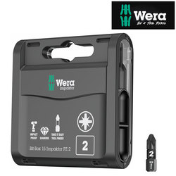 Wera Bit-Box 15 Impaktor PZ - Screwdriver Bits PZ2