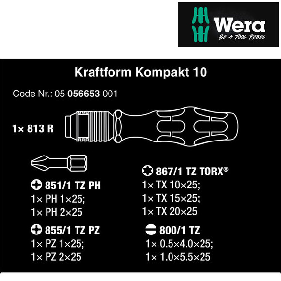 Wera, , Wera Kraftform Kompakt 10 Screwdriver 10 Piece Set