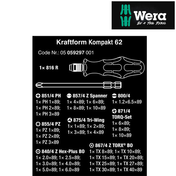 Wera, , Wera Kraftform Kompakt 62