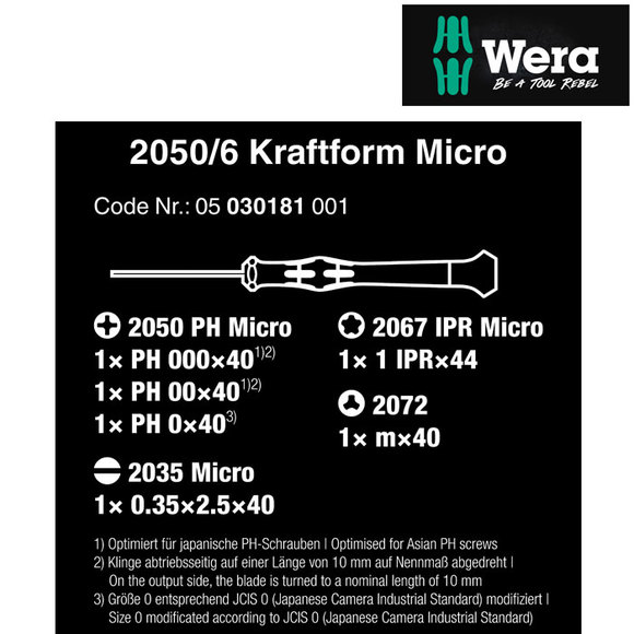 Wera, , Wera Kraftform MICRO Screwdriver Set For Electronic Applications