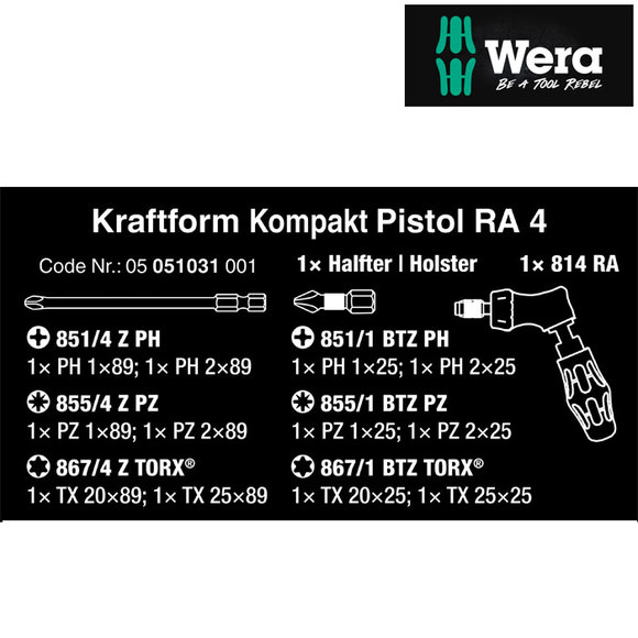 Wera, , Wera Kraftform Ratchet Pistol Screwdriver